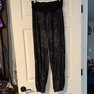 Black Floral Women's Pants